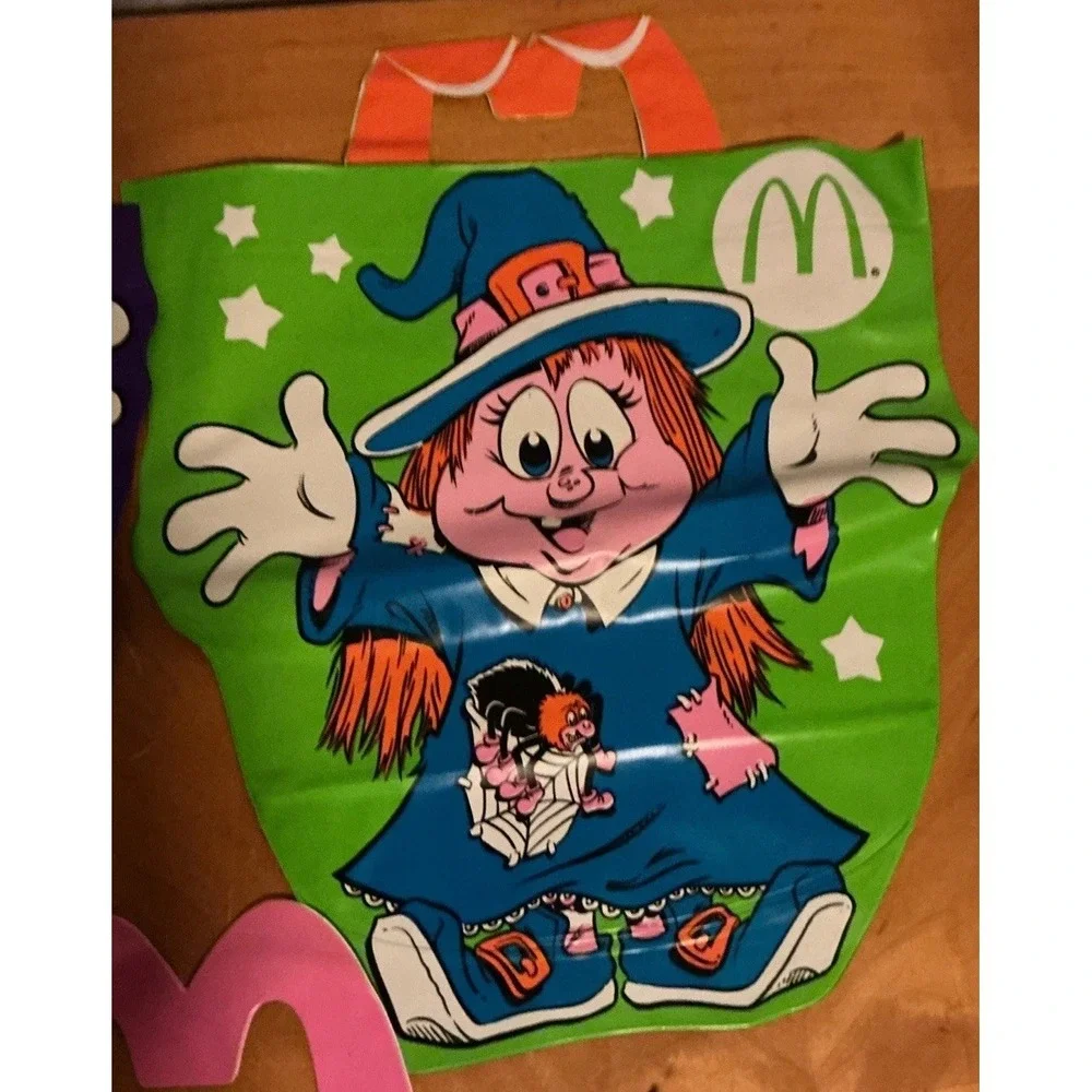 Vintage 1990 McDonalds Halloween Vinyl Trick or Treat Happy Meal Bags Set of 3